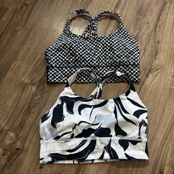 lululemon athletica Other - Lululemon energy bra set of two Size 8 checkered black white padded